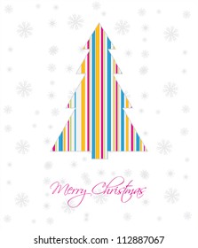 Merry Christmas card with Christmas tree