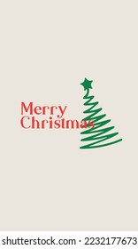 Merry Christmas Card With tree