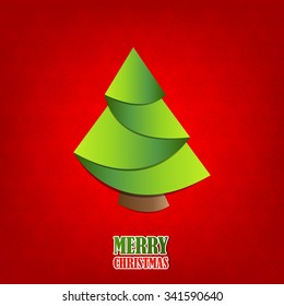 Merry Christmas card with Christmas tree 
