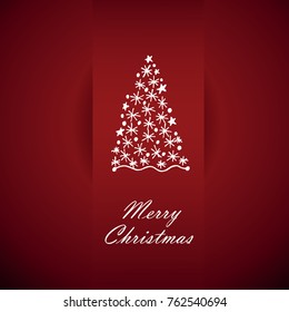Merry Christmas card with Christmas tree