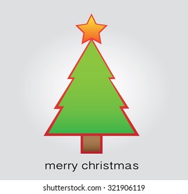 Merry Christmas card with Christmas tree on it