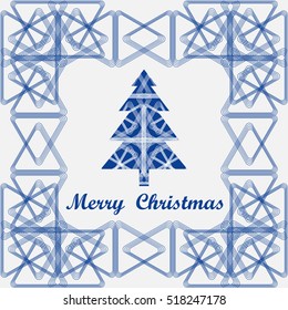Merry Christmas card. Christmas tree vector illustration.