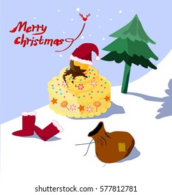 Merry Christmas card Christmas Typographic Background , Merry Christmas , Santa