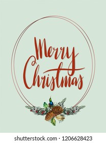 Merry Christmas card vector