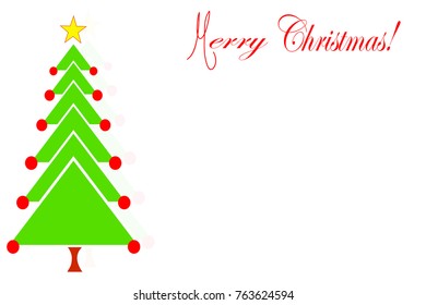 merry Christmas card vector with empty space to write