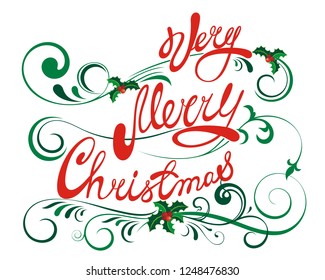 Merry Christmas card. Vector Illustration