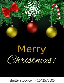 Merry Christmas card. Vector illustration.