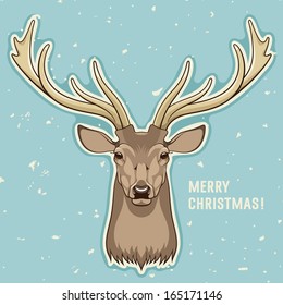 Merry Christmas card, vector illustration