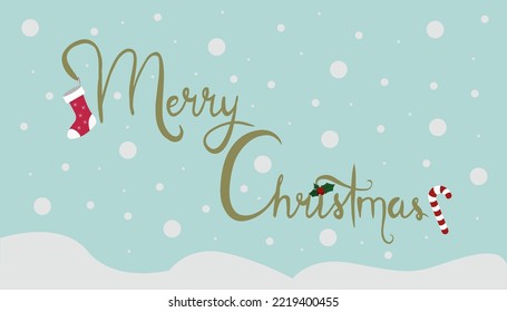 Frohe Weihnachtskarte. Vektorgrafik für Karten, Poster, Flyer, Netze und andere Zwecke.
