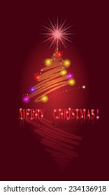 Merry Christmas card. Vector Illustration