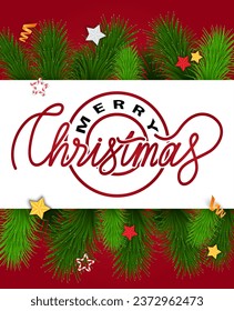 Merry Christmas card. Vector illustration. Merry Christmas and happy New Year everyone Winter brings festive spirit holiday season Send Christmas card spread merry vibes Happy holidays and warm