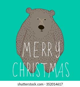 Merry christmas card. Vector illustration