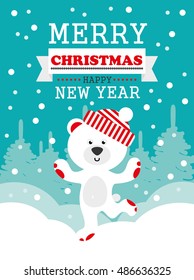 Merry Christmas card. Vector Illustration