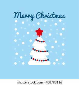 Merry Christmas card. Vector Illustration