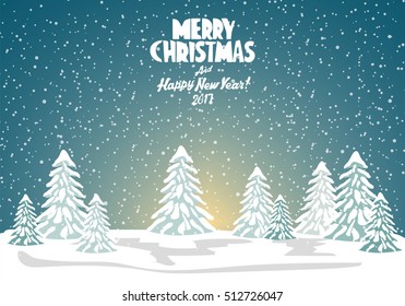 Merry christmas card. Vector illustration. Happy new year