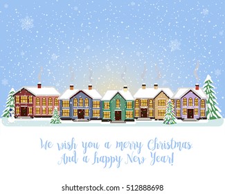 Merry christmas card. Vector illustration. Happy new year