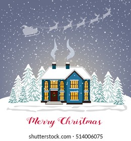 Merry christmas card. Vector illustration. Happy new year