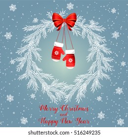 Merry christmas card. Vector illustration. Happy new year