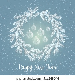 Merry christmas card. Vector illustration. Happy new year