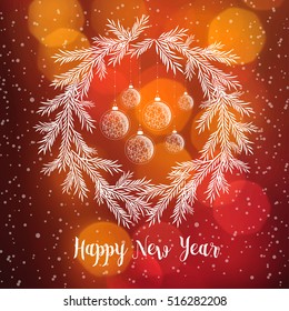 Merry christmas card. Vector illustration. Happy new year