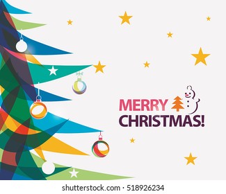  merry christmas card vector illustration in modern vibrant style