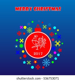 Merry Christmas card, vector illustration