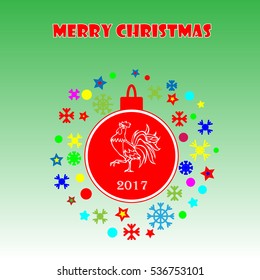 Merry Christmas card, vector illustration