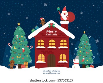 Merry Christmas card. vector illustration background