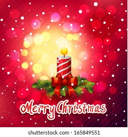 merry Christmas card Christmas wreath with candle decoration 