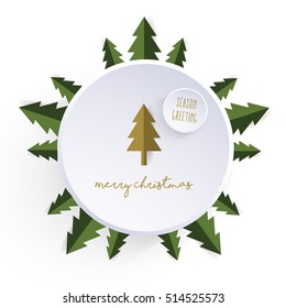 Merry Christmas Card with wreath design