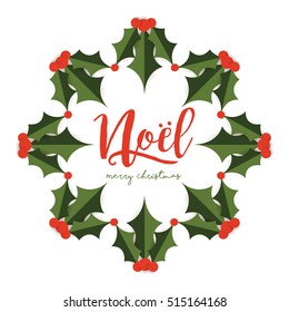 Merry Christmas Card with wreath design