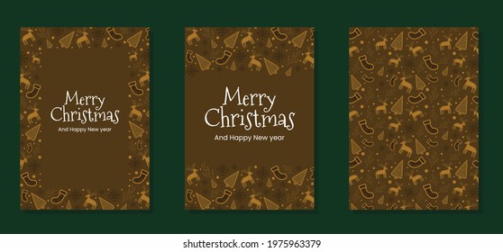 merry christmas card. you can use this design for your greeting card. with brown color, makes a vintage impression