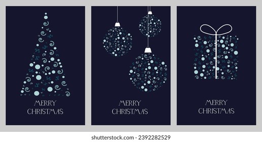 Merry  christmas  cards. Trendy backgrounds with  tree.Vector  illustration