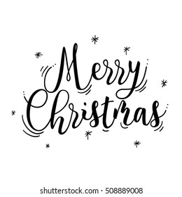 Merry Christmas card,text in black color,in vector.