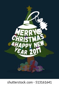 Merry christmas card.Vector illustration.