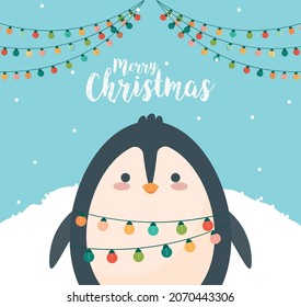 merry christmas cartel with penguin