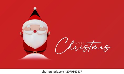Merry Christmas celebration with 3D render Santa Claus character.