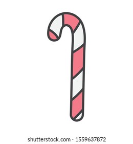 merry christmas celebration candy stick peppermint snack vector illustration