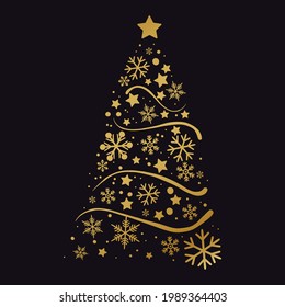 Merry Christmas celebration card  Christmas tree  Vector illustration art 