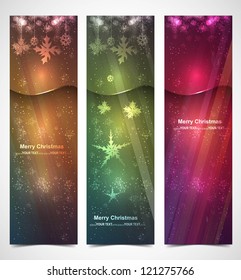 merry christmas celebration colorful header set design vector