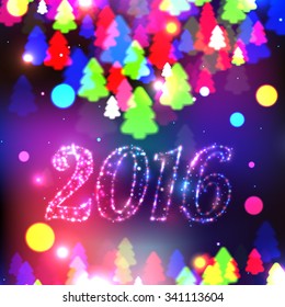 Merry Christmas celebration concept with xmas tree. Vector illustration