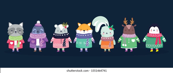 Drawings Of Christmas Animals Images Stock Photos Vectors Shutterstock