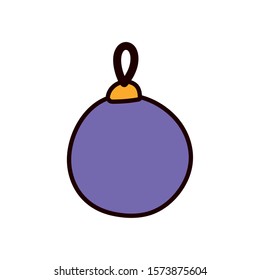 merry christmas celebration decorative ball vector illustration