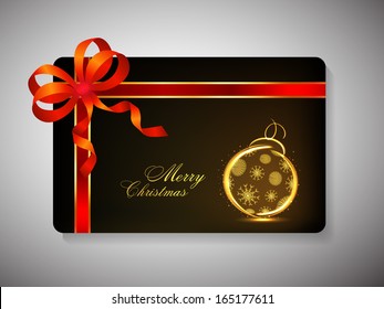 Merry Christmas celebration gift card. 