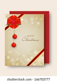 Merry Christmas celebration greeting card or gift card. 