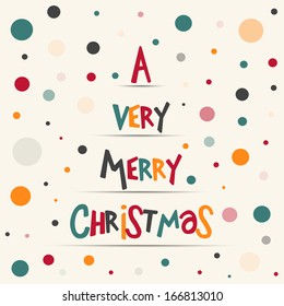 Merry Christmas celebration greeting card or invitation card with stylish colorful text on abstract background. 