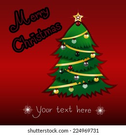 Merry Christmas celebration greeting for card or decoration, vector illustration.