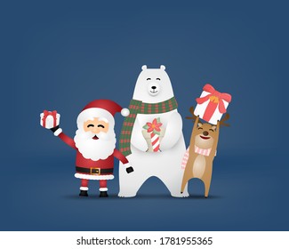 Merry Christmas celebration and Happy new year background in paper cut style.