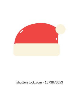 merry christmas celebration hat of santa vector illustration