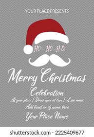 merry Christmas celebration party flyer poster or social media post template design